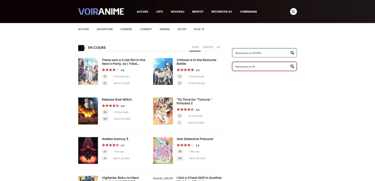 VoirAnime Nouvelle Adresse