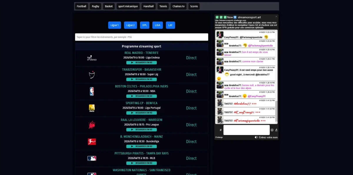 Streamonsport ne fonctionne plus